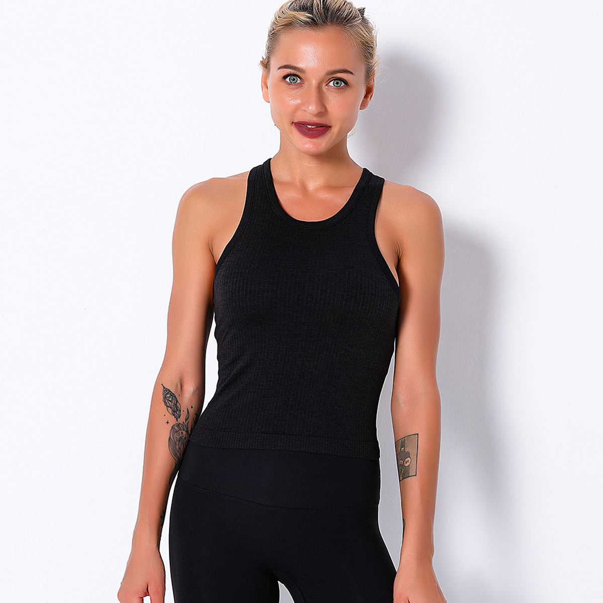 Tight Stretch Long I-beam Back Yoga Vest  NSNS10701