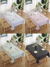 田园格子桌布餐桌布防水防油防烫免洗长方形pvc塑料茶几台布桌垫