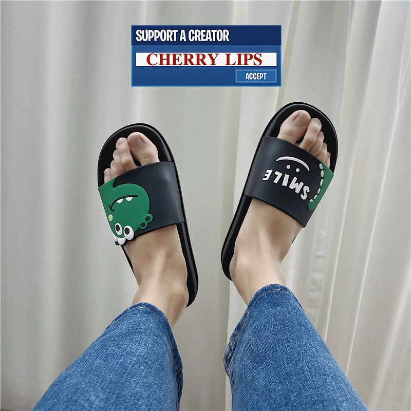 Тапочки, мужские и женские летние, новые Нескользящие шлепанцы с героями мультфильмов для домашнего использования, модные женские шлепанцы в Корейском стиле
