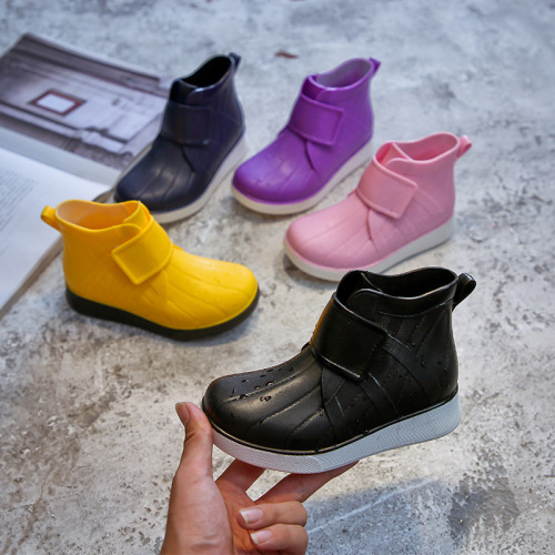 Foreign trade fashionable children's rain boots for men and women, soft-soled non-slip waterproof outer rain boots for men, cute lace-up versatile water shoes for women