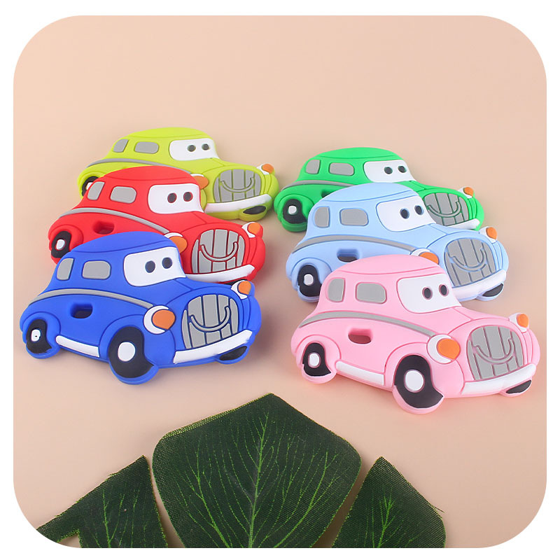 Bebé teether juguetes teether palo clásico coche de silicona chupete cadena anti-gota de la cadena de venta caliente teether traje