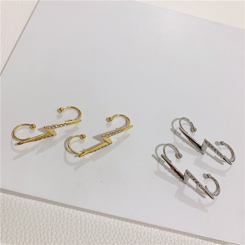 Lightning Shape Diamond Ear Contour Clip Adjustable Hook Ear Ear Cochlear Bone Clip display picture 5