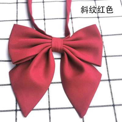 現貨訂貨廠家直銷斜紋羽根韓版JK日系純色蝴蝶結女士尖角領花領結