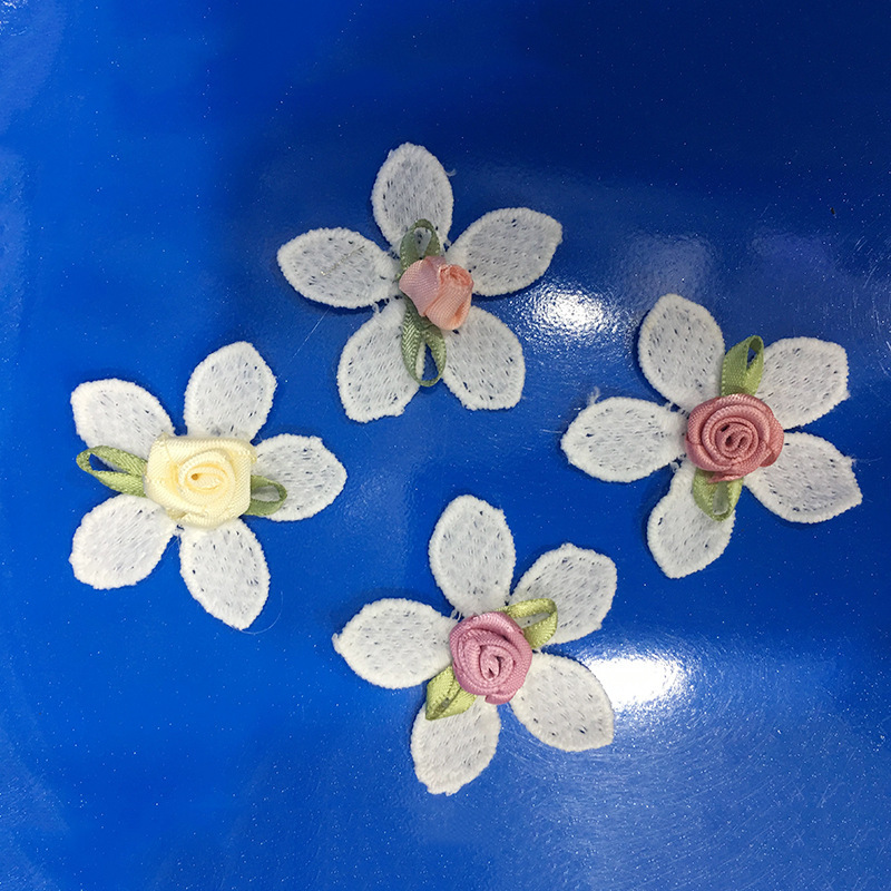 厂家直销水溶花边双层花仔彩色手工花套装饰品