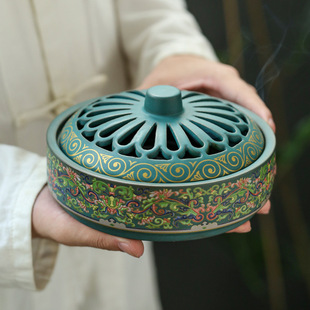 Ceramic Cloisonne Incense Burners Mosquito Incense Burners Ornaments Aromatherapy Burners Creative Home Living Room Incense Inserts Incense Road Enamel Color
