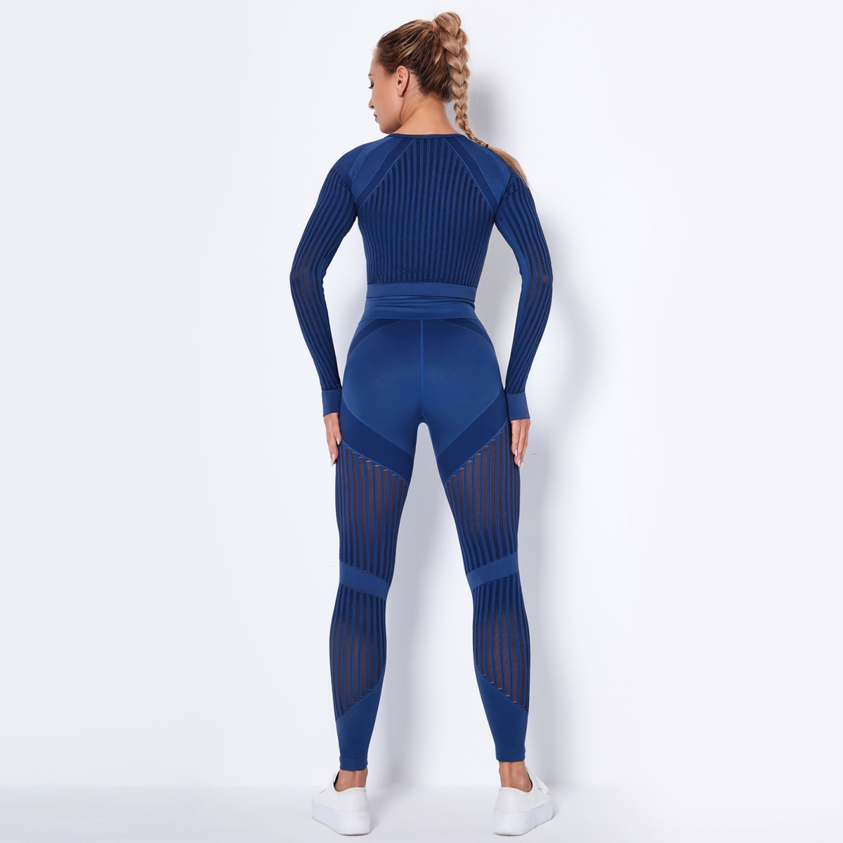 Trajes de yoga deportivos de secado rápido de punto sin costuras NSLX8983