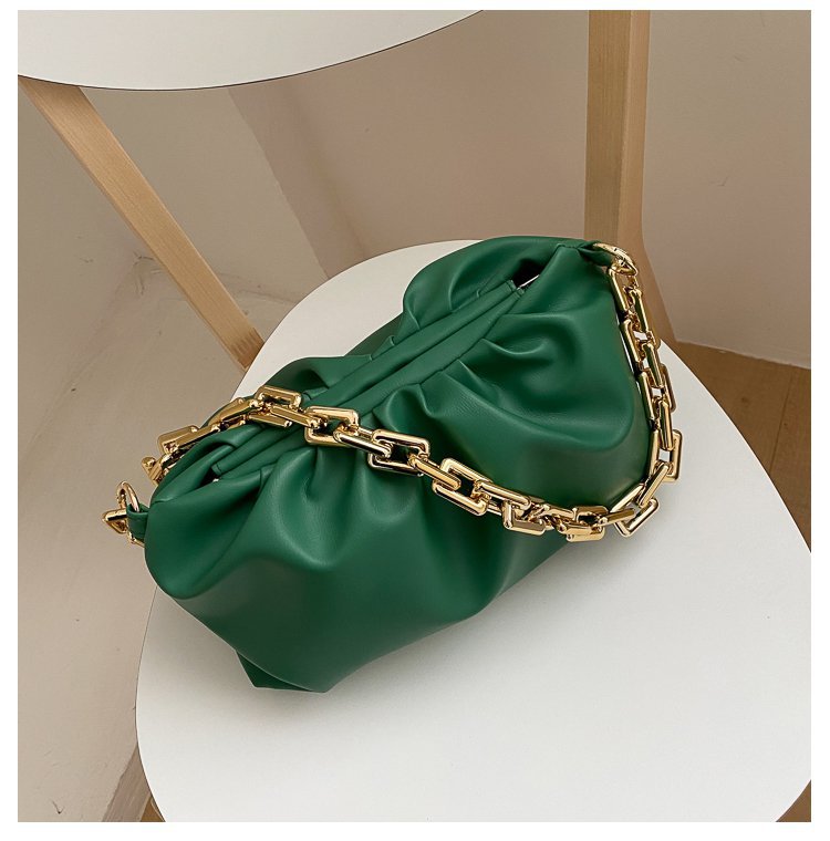 Women's Medium Pu Leather Solid Color Streetwear Cloud Shape Lock Clasp Underarm Bag display picture 17