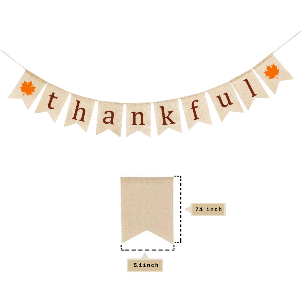 Thanksgiving Pumpkin Maple Leaf Cloth Party Flag display picture 9