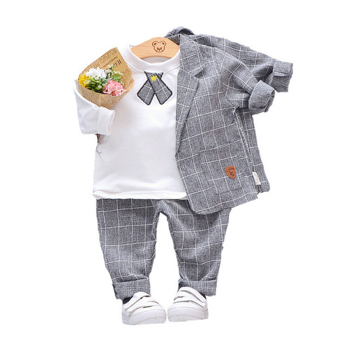 Baby Autumn Suit 2019 New Children's Korean Style Fashionable Boys Autumn Little Boy Suit Three-piece Set
