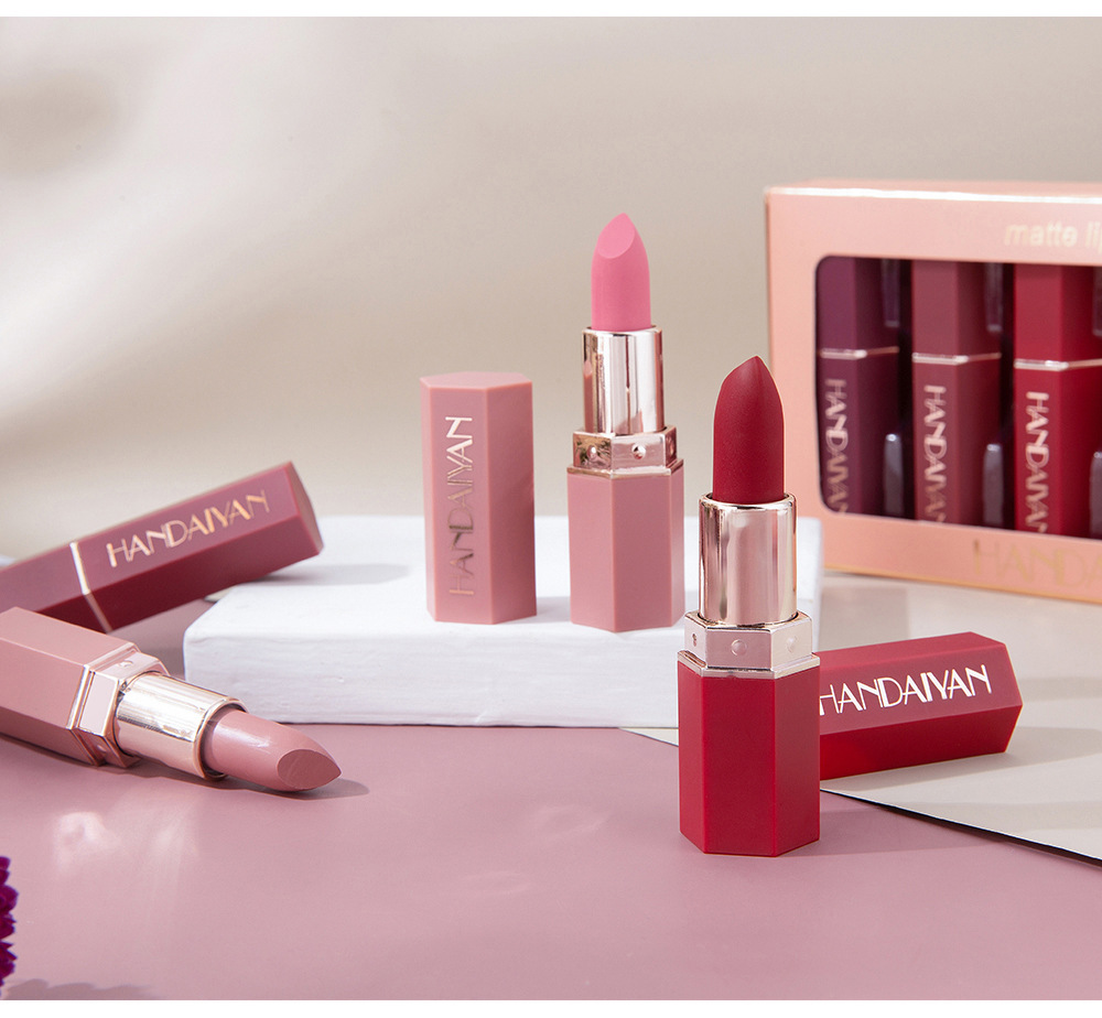 Lipstick Type Of Cosmetics Stylish And Compact Six-pack Matte Waterproof Non-stick Cup Lipstick