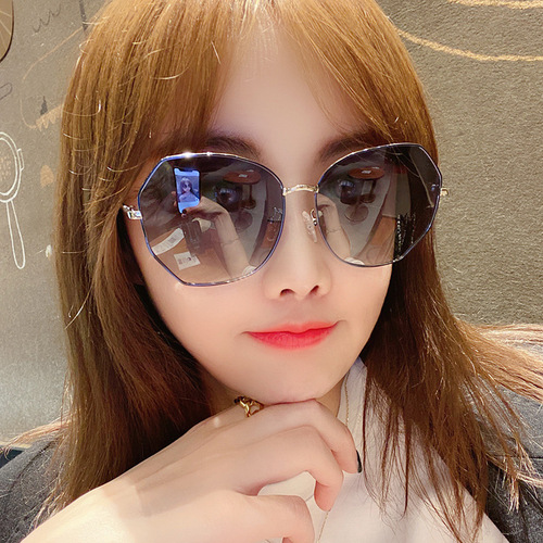 2020 New Women's Round Sunglasses Korean Style Trendy Anti-UV Polarized Ins Sunglasses Without Makeup