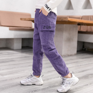 女童灯芯绒休闲裤子2020秋冬新款中大童韩版时髦加厚加绒网红裤