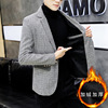 2020 Autumn and winter Plush leisure time Small suit new pattern Korean Edition Trend lattice Plush man 's suit man coat