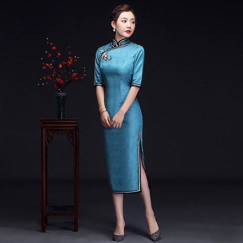 Traditional Chinese Dress Qipao Dresses for Women Real show cheongsam large size long cheongsam dress
