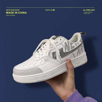 2020 new pattern Air force one Korean women aj student Versatile gym shoes Reflective White shoes leisure time Women's Shoes