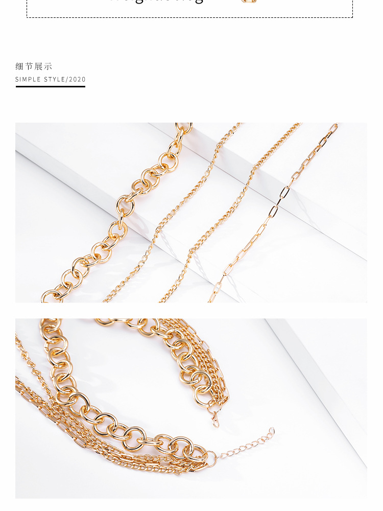 Multi-layer Hip Hop Long Necklace Wholesale display picture 4