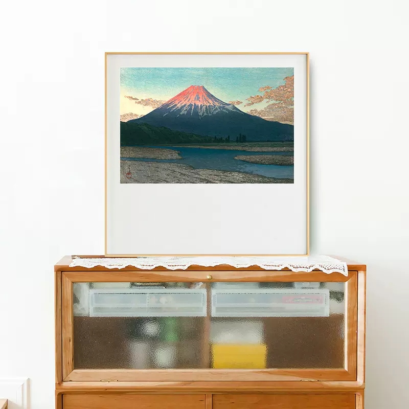 日式风景装饰画川濑巴水新中式风景版画三联插画卧室客厅日料挂画