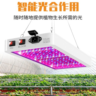 跨境led全光谱植物灯三档调光防水量子板植物灯室内种植补光灯|ru