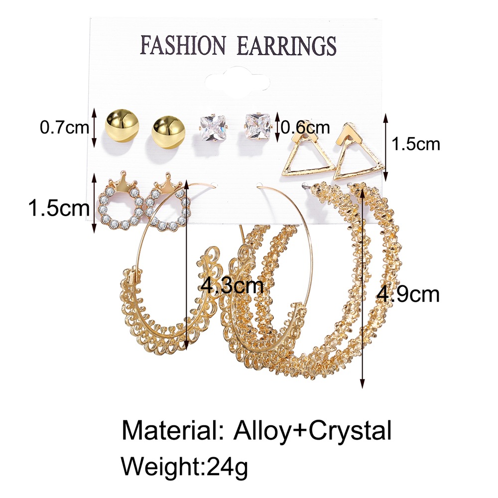 Vente Chaude Boucles D'oreilles Ensemble Créatif Rétro Simple Nouvelles Boucles D'oreilles Perles 6 Paires En Gros Nihaojewelry display picture 4