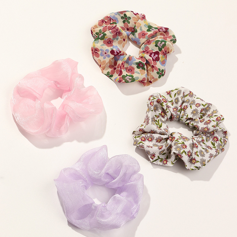 Korea large intestine ring fabric hair scrunchies elastic floral rubber band hair headdress wholesalepicture2