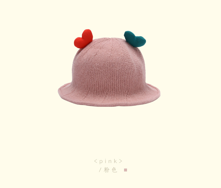 Children's Colorful Heart Knitted Fisherman Hat display picture 4