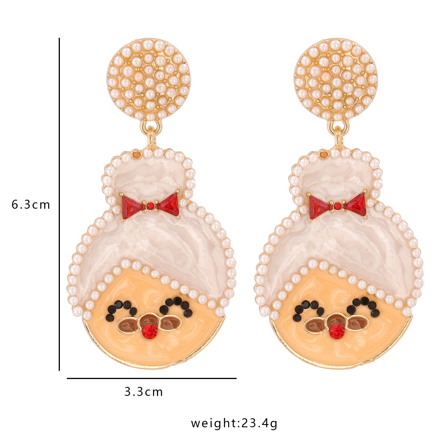 54775 New Creative Christmas Earrings European and American Fashion Christmas Grandma Earrings Simple Eardrops Factory Direct Salespicture1
