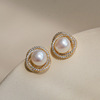 Silver needle, universal earrings from pearl, silver 925 sample, simple and elegant design, internet celebrity