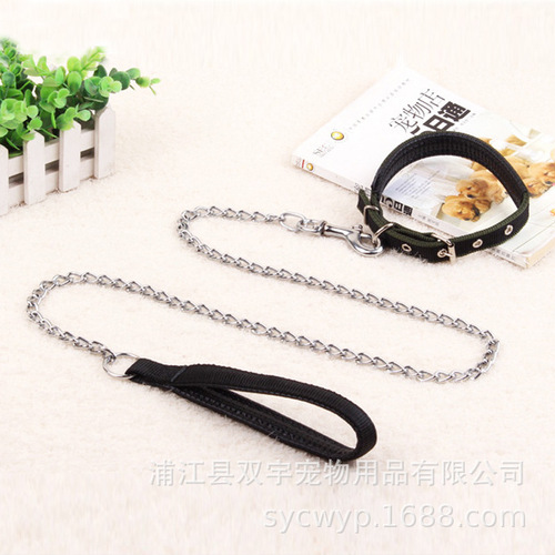 Pet leash metal dog chain dog leash large, medium and small dog leash collar pet supplies wholesale