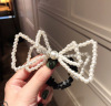 Hairgrip from pearl with bow, hairpins, hairpin, hair accessory, city style