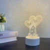 Creative acrylic night light, touch switch key, LED table lamp for bed, 3D, Birthday gift