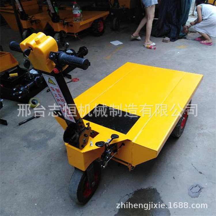 厂家直销批发工地电动平板车拉砖车三轮手推灰斗车载重搬运车