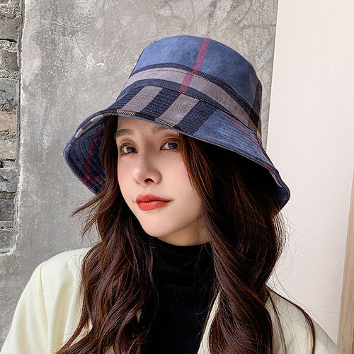 Autumn/Winter New Colorful Barbour Fisherman Hat for Girls Korean Version Faux Fur Bucket Hat Casual Foldable Warm Hat Trendy