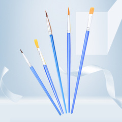 Plastic Rod Nylon Hair Flat Head Pen Line Pen Digital Oil Painting Pen Rubber Gypsum Ceramic Painting Children's Painting Pen 