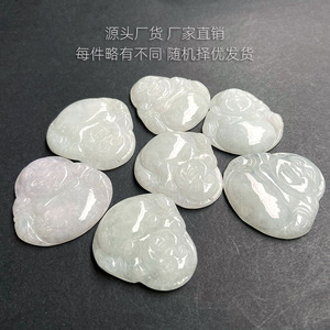 天然翡翠A货佛公挂件 diy手工毛衣链玉佛吊坠项链厂家带证书批发