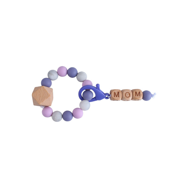 Nueva DIY creativo mamá langosta hebilla colgante de haya octogonal pulsera mordedor traje infantil silicona teether palo