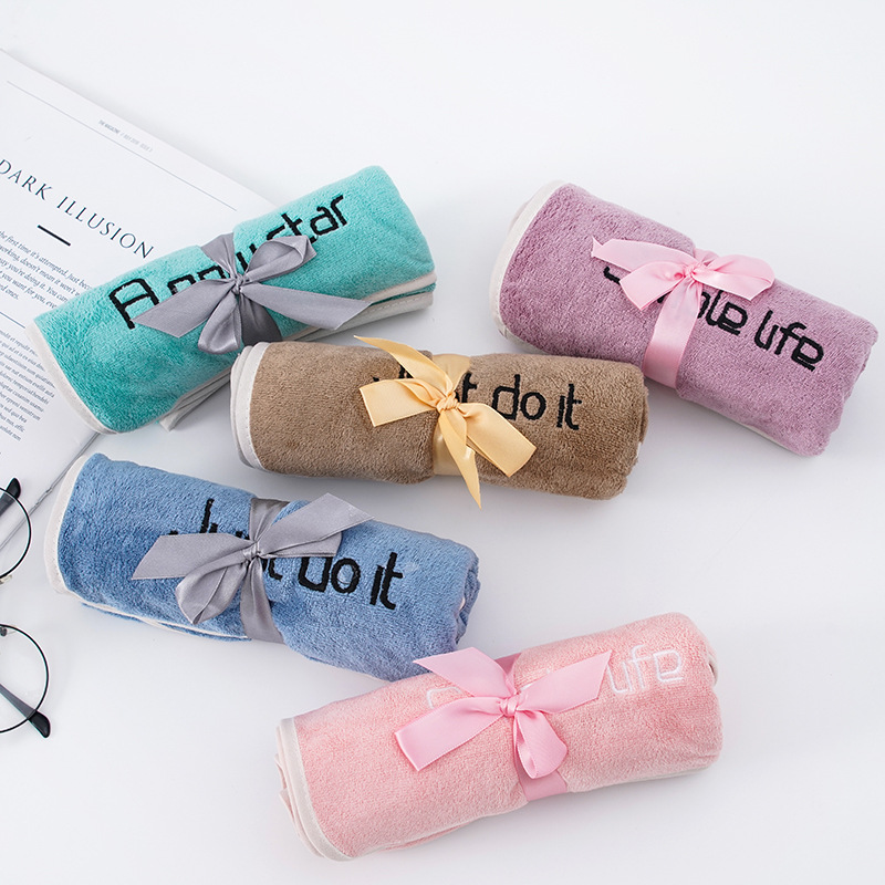 Internet celebrity live streaming source rope chrysanthemum youth towel fine fiber edging water absorption can be embroidered printed logo 