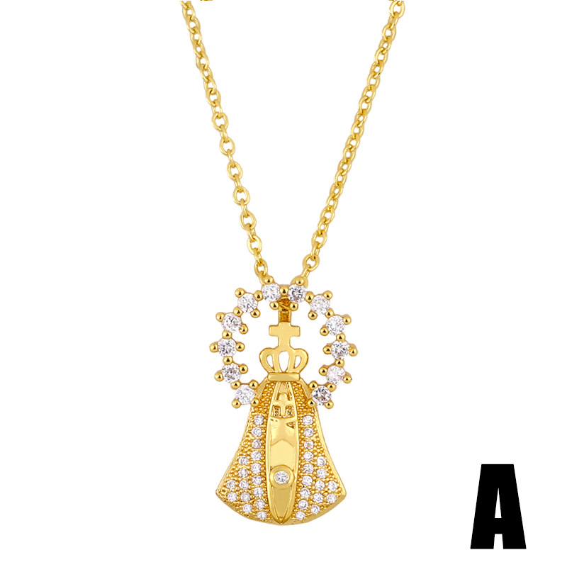 Pope Crown Cross Necklace Ladies Fashion New Popular Pendant Necklace Wholesale Nihaojewelry display picture 4