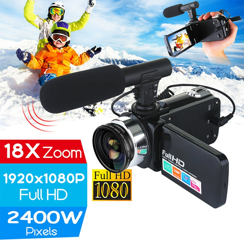Digital Video Camera, 24MP (interpolated), 18× Digital Zoom, Full HD 3.0" LCD