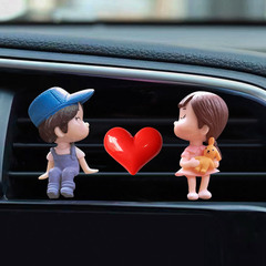 Car air outlet decoration perfume clip couple creative car aromatherapy clip cartoon cute car interior accessories for women