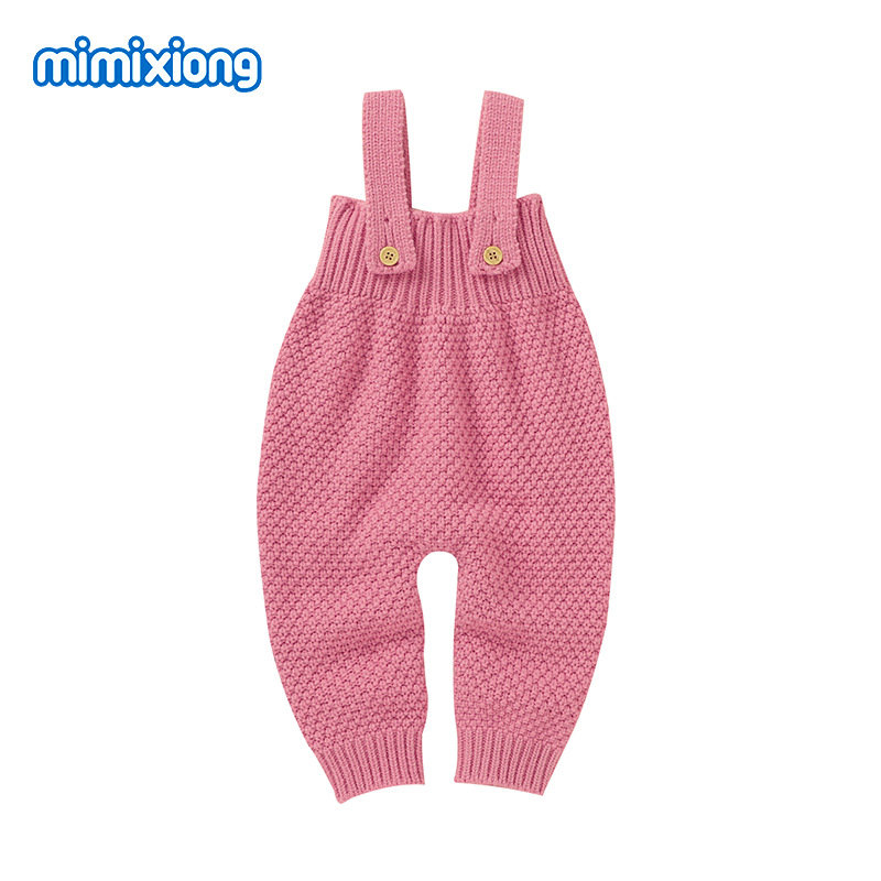 ins热卖秋季新款婴幼儿纯色简约背带连体裤