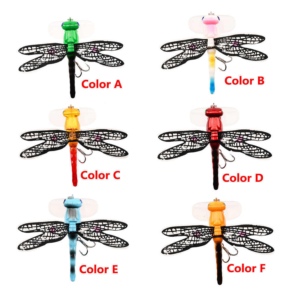 Fishing Lures Bait Life-Like Dragonfly BaitsTopwater Fishing Dragonfly Simulation Pseudo Bait Water Surface Fake Bait 2Pcs