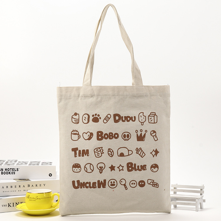 手提全棉帆布袋制作创意广告购物棉布袋可做彩色时尚帆布包印logo