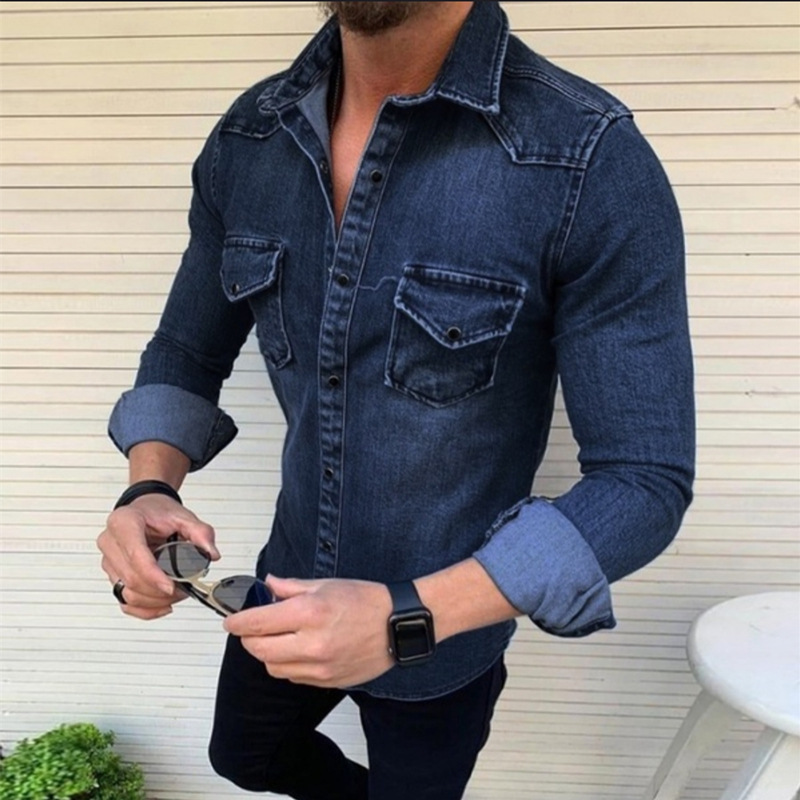 Men's Autumn Winter Button Solid Color Vintage Denim Jacket Tops Blouse Coat Casacos De Inverno Masculino Men's Jacket_voghion.com