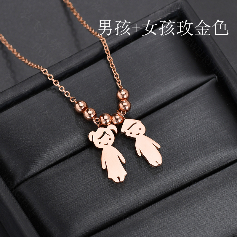 Personality Boy Girl Necklace Stainless Steel Diy Free Combination Lettering Good Friend Family Necklace Wholesale Nihaojewelry display picture 1