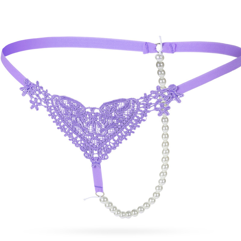 Panties manufacturers wholesale supply women's sexy love peach-shaped water-soluble flower beads massage thongs A162