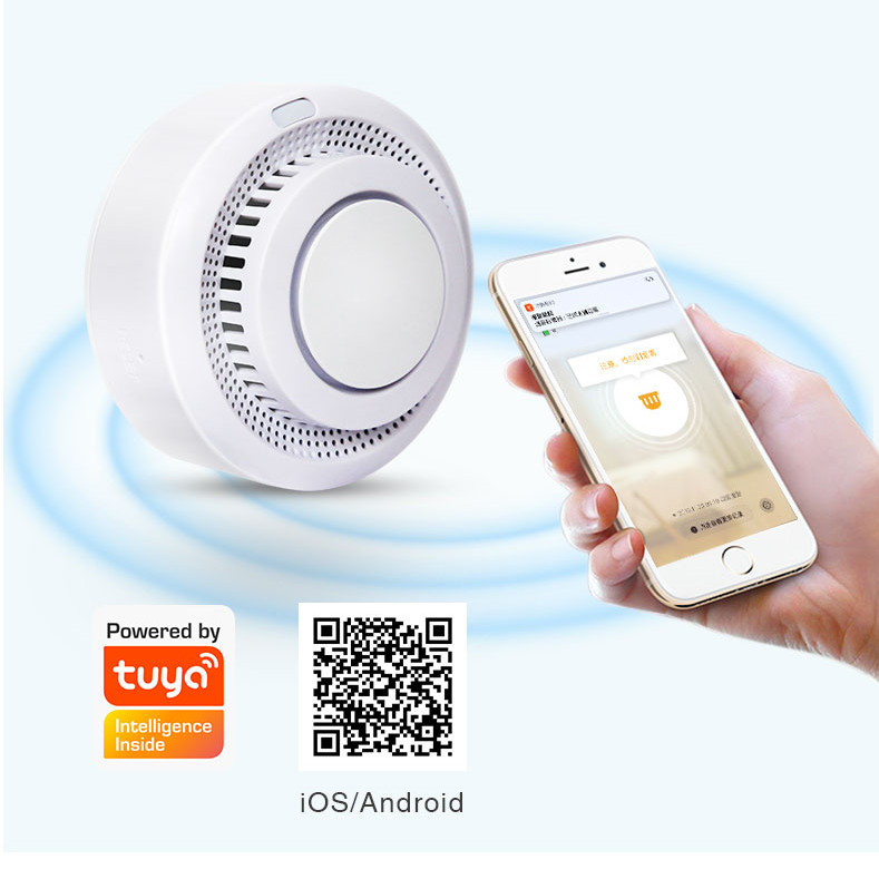 wifi烟雾探测器 无线联网手机APP火灾报警器 tuya烟雾感应器