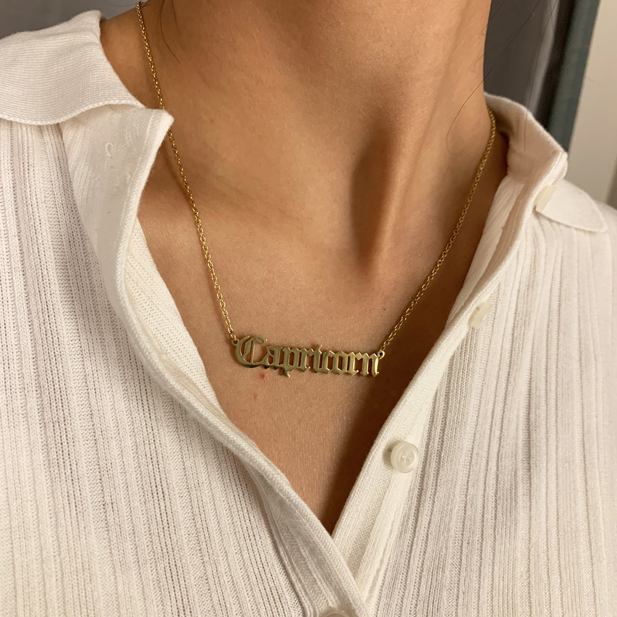 Europe And America Cross Border Creative Ornament Personality Trendy Women Twelve Constellations Necklace Fashion Simple Clavicle Stainless Steel Necklace display picture 64