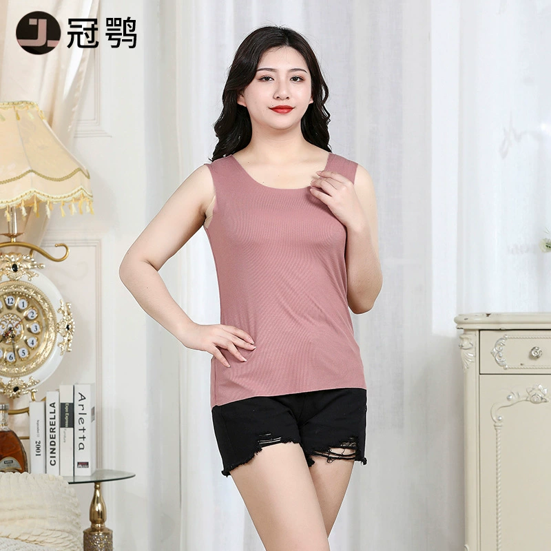 Женский бесследный жилет, верхняя одежда, слинг, внутренняя база, короткий модальный ледяной шелк, модный топ без рукавов, сексуальный плюс толстый