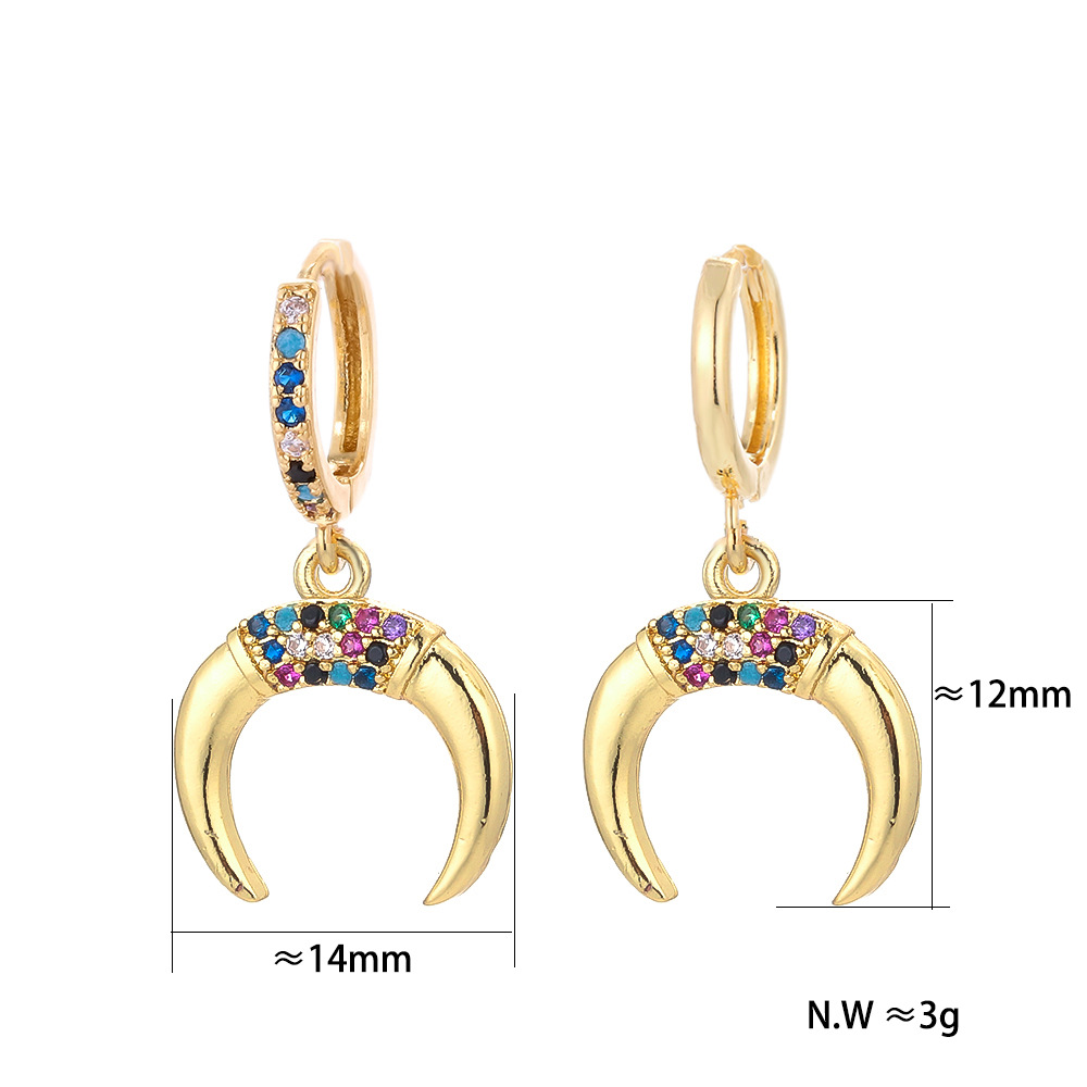 European And American Fashion Colorful Zircon Earrings A Variety Of Creative Personality Pineapple Cactus Earrings Diy Ear Studs Earrings For Women display picture 27