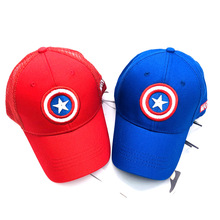 兒童帽子批發韓版新款漫威寶寶鴨舌帽美國隊長兒童棒球帽網帽
